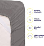 Full Size Bed Sheets - 6 Piece 1500 Supreme Collection Fine Brushed Microfiber Deep Pocket Full Sheet Set Bedding - 2 Extra Pillow Cases, Great Value, Full, Gray