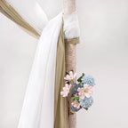 MIULEE Beige Window Scarf Valance for Party - Sheer Curtain Scarf Topper Window Treatment Decorative Drapes for Wedding Arch Ceremony Canopy Bed, Swag Curtain One Panel, 37'' x 216''