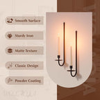 Metal Wall Candle Sconce Holder Set of 2 Wall Mount Candle Holder Pillar Holder Black Modern Wall Candle Sconces Hanging for Living Room Farmhouse Fireplace Wedding
