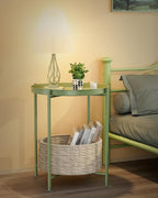 EKNITEY Small Side End Table - Metal Side Table Waterproof Small Sofa Coffee Side Tables Bedroom Indoor Outdoor with Removable Tray for Living Room Bedroom Balcony and Office