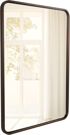 ANDY STAR Bronze Bathroom Mirror, 24X36 Bronze Wall Mirror, Bronze Vanity Mirror, Rounded Rectangle Mirror Bronze Metal Frame Farmhouse Mirror Hang Vertically or Horizontally