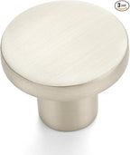 Ravinte 3 Pack Cabinet Knobs Brushed Nickel Kitchen Cabinet Knobs Round Dresser Drawer Pulls Closet Door Pulls 1-1/5 Inch