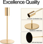 Gold Taper Candlestick Holders,Taper Candle Holders Set of 6,Metal Taper Candle Sticks Stand Holders,Modern Decorative Candle Holders for Wedding Certerpieces,Festive, Mantel,Home,Party