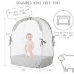 Pack and Play Tent, Crib Tent to Stop Baby from Climbing Out, Baby Safety Tent Cover for Pack N Play, Mini Cribs & Playpen, Pop Up Crib Net Against Falls (39.6" L x 27.6" W x 49.2" H)