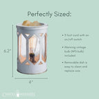 Candle Warmers Etc. Vintage Bulb Illumination Fragrance Warmer- Light-Up Warmer for Warming Scented Candle Wax Melts and Tarts to Freshen Room, Arbor