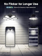 SEOBIOG LED Garage Lights - 6 Pack, 200W 20000LM Plug-in Shop Light with 6+1 Deformable Panels for Garage, Warehouse, Barn, Basement (Built-in ON/Off Switch)