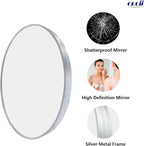 Silver Round Mirror, Silver Round Mirror 24 inch, Circle Bathroom Mirrors Metal Frame, Circle Mirrors for Wall, Over Sink, Bathroom, Living Room, Vanity.