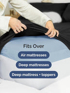 Extra Deep King Sheet Set - 6 Piece Breathable and Cooling Sheets - Hotel Luxury Bed Sheets Set - Easy & Secure Fit - Soft, Wrinkle Free and Comfy Sheets Set - Black Sheet Set with Extra Deep Pockets