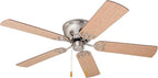Prominence Home Benton Traditional 52 Inch Ceiling Fan with Light, LED Flush Mount Ceiling Fan, Indoor Fan with 5 Blades, Brown Walnut and Brown Maple Blade Finish Options, Brushed Nickel (51428-01)