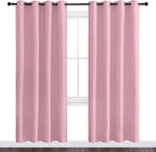 NICETOWN Blackout Curtain Panel Grommet - Home Decorations Thermal Insulated Solid Grommet Top Blackout Living Room Panels/Drapes for Gift (Crystal Pink, 1 Pair, 55 x 78-Inch)