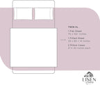Linen Home 100% Cotton Percale Sheets Twin XL Size, Mauve Lavender, Deep Pocket, 3 Pieces Set - 1 Flat, 1 Deep Pocket Fitted Sheet and 1 Pillowcase, Crisp Cool and Strong Bed Linen