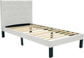 Poundex PU Upholstered Platform Bed, Twin, White