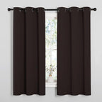 NICETOWN Triple Weave Microfiber Energy Saving Thermal Insulated Solid Grommet Blackout Curtains for Bedroom (2 Panels, 42 inches by 63 Inch, Toffee Brown)