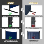 Room Divider, 8 Panel Folding Privacy Screens with Wider Support Feet, 6 Ft Portable Room Partition for Room Separator, 176" W X 71" H, Navy Blue