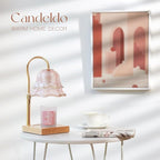 Mom Birthday Gifts for Women: Candle Warmer Lamp with Scented Candles Dimmable Pink Flower Wax Warmer with Timer Christmas Day Housewarming Gift