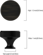 Asidrama 10 Pack Oil Rubbed Bronze Kitchen Cabinet Knobs Knurled Dresser Knob Drawer Knobs Cabinet Hardware Aluminum Knob for Dresser Drawers