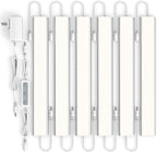ASOKO Under Cabinet Led Light Plug in, Dimmable Daylight White 4000K, 6 Pack 12 inch Linkable Led Under Counter Lights 2500lm for Kitchen, Shelf, Workbench, Cupboard, Upgrade ETL Listed Plug 24V