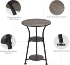 Dulcii Small Round End Table for Narrow and Small Space, 3-Tier Round Accent Couch Beside Table, Modern Side Table Corner Sofa Table Nightstand for Living Room Bedroom,Grey