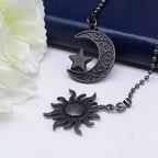 Ceiling Fan Pull Chain Set Decorative Totem Bohemia Pull Chain Pendant Extension 12 Inches Lighting Fan Beaded Ball Fan Pull Chain Extender Ornament with Connector Moon and Sun (Bronze)
