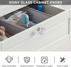Alzassbg 10 Pack Clear Crystal Drawer Knobs, 1-1/5 Inch(30mm) Diameter Cabinet Knobs Glass Diamond Crystal Knobs for Drawers AL1001