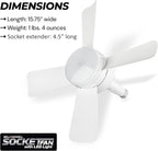 Bell+Howell Socket Breeze Modern Ceiling Fans with LED Lights, 10" LED E26/E27 Screw Base Mini Light Socket Fan with Cord for Bedroom, Living Room, Kitchen, Balcony