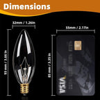 12-Pack E12 Candelabra Light Bulbs 25W, Dimmable Warm White 2500K Chandelier Light Bulbs for Indoor, B10 Clear Bulbs (Gold Base)
