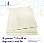 Cal King Size Bed Sheets - 6 Piece 1500 Supreme Collection Fine Brushed Microfiber Deep Pocket California King Sheet Set Bedding - 2 Extra Pillow Cases, Great Value, California King, Dobby Beige