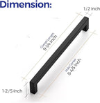 Ravinte 20 Pack Square Cabinet Handles - Matte Black Drawer Pulls - 8-4/5 Inch Kitchen Cabinet Hardware