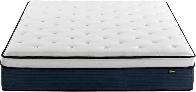 ZINUS 10 Inch Comfort Support Hybrid Mattress [New Version], Full, Fiberglass Free, Medium Plush, Motion Isolation, Certified Safe Foams & Fabric, Mattress in A Box