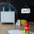 Personalized Signs Customized Sign Astronaut Sign, Custom Name for Nursery Bedroom Kids Room Wall Art Decor Outer Space Themed Decor For Boys Room Girls Bedroom