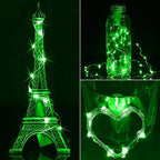 YKB 6 Pack Green LED Starry String Lights with 20 Mini LEDs on 6.6FT/2M Copper Wire, Fairy Lights Powered by 2xCR2032(Incl) Batteries, for Wedding Table Holiday Halloween Christmas Decorations