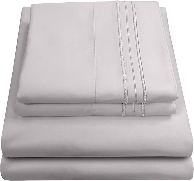 1800 Thread Count Sheet Set – Soft Egyptian Quality Brushed Microfiber Sheets – Luxury Bedding Set with Flat Sheet, Fitted Sheet, 2 Pillow Cases