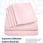 Queen Sheets Pale Pink - 6 Piece 1500 Supreme Collection Fine Brushed Microfiber Deep Pocket Queen Sheet Set Bedding - 2 Extra Pillow Cases, Great Value, Queen, Pale Pink