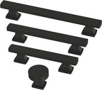 FRANKLIN BRASS Tiered Foot (10-Pack) Cabinet Handles 3-3/4" Hole Center Pulls | Matte Black Hardware Kitchen Door, Drawers, Dressers, Furniture P49573C-FB-B