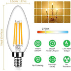 48-Pack Dimmable E12 LED Candelabra Bulbs 40Watt Equivalent, 2700K Warm White, 450Lumens, 4W B11 Vintage Chandelier Light Bulbs, LED Filament Clear Glass Candle Lamp for Ceiling Fan Home Decor