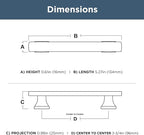 FRANKLIN BRASS Tiered Foot (10-Pack) Cabinet Handles 3-3/4" Hole Center Pulls | Matte Black Hardware Kitchen Door, Drawers, Dressers, Furniture P49573C-FB-B