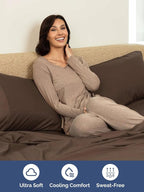 Extra Deep Twin Sheet Set - 4 Piece Breathable and Cooling Sheets - Hotel Luxury Bed Sheets Set - Easy & Secure Fit - Soft, Wrinkle Free and Comfy Sheets Set - Brown Sheet Set with Extra Deep Pockets