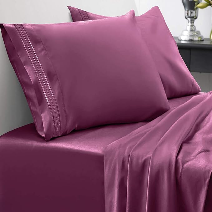 Sweet Home Collection 1800 Thread Count Sheet Set – Soft Egyptian Quality Brushed Microfiber Sheets – Luxury Bedding Set with Flat Sheet, Fitted Sheet, 2 Pillow Cases (Pack of 12)