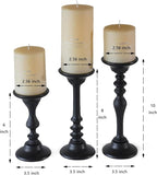 Candlestick Holders Black Candle Holder for Candlestick,Taper Modern Candle Holders Set of 3,Tall Wood Candle Sticks Holder Decor(12"/10"/8" H) (3, Caffe Brown)