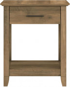 Bush Home End Table with Drawer, Nightstand with Storage, Living Room and Bedroom Furniture, Key West Collection, Reclaimed Pine