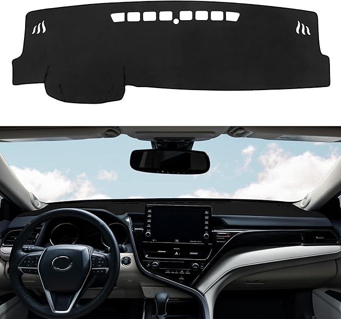 Dashboard Cover Mat Custom Fit for Toyota Camry 2018-2023 2024 Dash Cover Nonslip Dash Mat Protector Sunshade No Glare Black