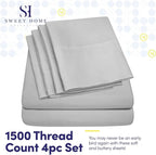 Twin Size Bed Sheets - 4 Piece 1500 Supreme Collection Fine Brushed Microfiber Deep Pocket Twin Sheet Set Bedding - 1 EXTRA PILLOW CASES, GREAT VALUE, Twin, Silver