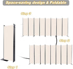 Room Divider, 8 Panel Folding Privacy Screens with Wider Support Feet, 6 Ft Portable Room Partition for Room Separator, 176" W X 71" H, Beige