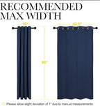 NICETOWN Navy Blackout Curtains 96" Long for Living Room, Thermal Insulated Window Treatment Light Reducing Room Darkening Drapes for Boys Kids Bedroom, Classroom, Apartment (55" W x 96” L, Set of 2)