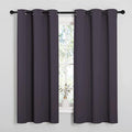NICETOWN Room Darkening Curtains for Kitchen, Greyish Purple, Set of 2, 42 inches Wide by 50 inches Long, Window Treatment Thermal Insulated Solid Grommet Room Darkening Curtains/Drapes for Bedroom