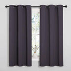 NICETOWN Room Darkening Curtains for Kitchen, Greyish Purple, Set of 2, 42 inches Wide by 50 inches Long, Window Treatment Thermal Insulated Solid Grommet Room Darkening Curtains/Drapes for Bedroom