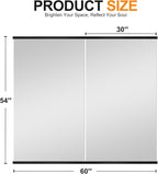 Delma Home Gym Mirror, 54''x30''x2PCS, Large Full Body Glass for Yoga, Frameless Wall Mounted, for Garage, Bedroom, Bathroom (Glass - 54'' x 30'' - 2PCS)