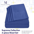 Twin Size Bed Sheets - 4 Piece 1500 Supreme Collection Fine Brushed Microfiber Deep Pocket Twin Sheet Set Bedding - 1 EXTRA PILLOW CASES, GREAT VALUE, Twin, Royal Blue