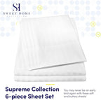 Full Size Bed Sheets - 6 Piece 1500 Supreme Collection Fine Brushed Microfiber Deep Pocket Full Sheet Set Bedding - 2 Extra Pillow Cases, Great Value, Full, Dobby White