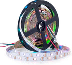 BTF-LIGHTING WS2812B RGB ECO LED Strip, Chasing Effects 5050SMD Individually Addressable 16.4FT 30Pixels/m 150Pixels Flexible Dream Color IP30 for Bedroom DIY Project DC5V(No Adapter or Controller)
